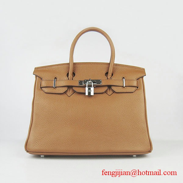 Hermes Birkin 30cm Togo Leather Bag Light Coffee 6088